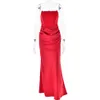 Instagram's New Waistband Strapless One Line Collar Long Sexy and Spicy Girl Temperament, Backless Dress, Summer F42869