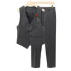 Traccetti da uomo Business Casual Trendy Slim gilet pantaloni singoli pezzi/secondo pezzo set di pendolarismo a strisce estetica a strisce