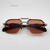 Mode-Sonnenbrille für Männer Frauen Sommer Silverton Designer handgefertigt halbrimretro Gläser Stil Anti-Ultraviolett Dicke Metallquadratrahmen Zufallsbox