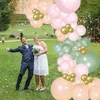 Dekoracja imprezy 146pcs retro zielona skóra nagi różowy złote balony baby shower ślub łuk girland zestaw Blush Ballon urodziny