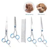 Dog Apparel Grooming Stainless Steel Professional Safe Fast Cut Set With Thinning Straight Curved Shear Comb For Cat 9pcs