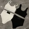 Paris Women's Bikini Zestaw seksowne luksusowe kostium kąpielowe projektantki stroju kąpielowego Kobiety żebrowane moda na plażę pływanie na plaży noszą wysoką talię 2024 marka na plaży marki damskiej kąpielowej s-xl