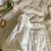 Kvinnors sömnkläder Pure Cotton Victorian Night Dress Women Spring Autumn White Full Sleeve Vintage Nightgowns Long Robe Peignoir Princess