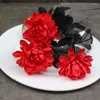 Flores decorativas 1pc Silk Black Rose Artificial Flower Head Bouquet Room Home Lares Wedding Chralloween Halloween Ano Decoração