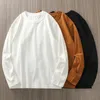 Dukeen 11.2 Oz Heavyweight Autumn Long Sleeved T Shirt for Men 100%Cotton Plain Shirt O-Neck White Tops Oversized Mens Clothing 240428