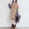 Casual Dresses Superaen 2024 Autumn and Winter Women Dress Cotton Fashion Ladies Oregelbundna huva