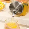 Bouteilles d'eau Dispensateur de boisson en verre coule de comptoir fuite grand récipient de bière froide pour thé de limonade