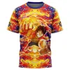 Erkek Tişörtler Anime Tek Parça Maymun D Luffy 3D Baskı T-Shirt Erkek Karikatür Harajuku T büyük boyutlu Japon Manga Erkekler Kısa Slve Üstler T240425