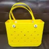 Storage Bags Waterproof Bogg Beach Bag Solid Punched Organizer Basket Summer Water Park Handbags Large Women's Stock Gifts