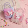 Unicorn Cartoon Plush Shoulder Bag For Children Crossbody Kindergarten Girls Portable Small Square Zero Wallet 240424