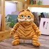 Gato de gato enojado y suave peluche animales de peluche perezoso tontamente simulación de piel tigre gato feo peluche juguete regal de Navidad para niños amantes