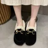 Casual Shoes Winter Women Short Plush Outdoor Sewing Slip-On Ladies Non-Slip Bottom Moccasins Kvinnliga lägenheter