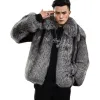 Mens Fur Faux Luxury Winter Warm Jackets Men Furry Coats Outwear For Black Coat Drop Delivery Apparel Clothing Outerwear DHU2R