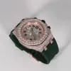 Trending Iced Out Hip Hop Moissanite Chronograph Watch i Brilliant VVS Clarity Tester passerar diamanter med rostfritt stål