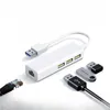 USB Ethernet med 3 Port USB Hub 2.0 RJ45 LAN Network Card USB till Ethernet -adapter för Mac iOS Android PC RTL8152 USB 2.0 -nav