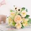 Fleurs décoratives Bouquet Single Fake Flower Simulation Route de mariage Route à main Decoration Home Decoration Rose Pographie