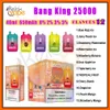 Authentic Bang King 25000 Puff Disposable E Cigaretter 46 ml POD 650mAh Batterisladdningsbar elektronisk CIGS -enhet 0% 2% 3% 5% Styrka 25K Puffs Vaper