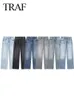 TRAF Women Fashion Denim Jeans Solid Loose Long Pants Woman With Gradient Versatile Casual Streetwear Mujer Baggy Trousers 240423