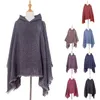 Women's T Shirts Fashion Autumn/Winter Knitted Hooded Cape Solid Colour Pullover Warm Scarf Woman Clothing Blouse 2024 Shirt