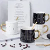 Mugs Northern Europe simple Géométrie en noir et blanc couple en céramique tasse à domicile Coffee Cup Business Casual Casual Gift Water