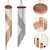 Garden Decorations 12 Tubes Wind Chimes Aluminum Tube + Pine Metal Pipe Wind Chimes Bells Decor Outdoor Yard Decoration Large Wind Chimes Bells