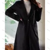 Herenpakken Formele zwarte vrouwen blazer met één borsten Notch revers Lange jas 1 stuk kantoor dame outfits op maat gemaakte luxe abayas