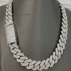 Męskie złote łańcuchy 18 mm mrożone dwa tony VVS MOISSANITE Miami Cuban Link łańcuch S925 Srebrny naszyjnik