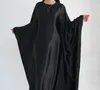 Ethnic Clothing Butterfly Abaya Inner Belt Summer Muslim Party Long Dress Wrinkle Satin Abayas For Women Dubai Turkey Islamic Kaftan