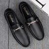 Casual Shoes Italian Men Brand Slip On Formal Luxury Loafers Moccasins Genuine Leather Brown Driving Business