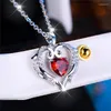 Anhänger Halskette Mode weibliche rote Herz Halskette süße silberne Farbe Hochzeit Schmuck Geschenk für Frauen