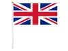 Uk handheld vlag 14x21 cm polyester mini handgolven vlaggen met plastic vlaggenmasten voor festivalevenementen Celebration7552341