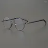 Lunettes de soleil Frames Japonais Rétros Renais à la main Glasse en titane Hommes Myopie optique Eyeglasse Femmes Spectacles de prescription ultralégieux Spectacles