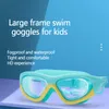 Barn simmar glasögon öronpropp 2 i 1 Set anti-dimma HD-lins silikonskydd simglasögon för 4-15 år barn i poolen 240426