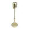 Microfones vintage Desktop Microphone Prop Model med justerbar höjd Klassisk retrostil Stand Fake Mic Gold