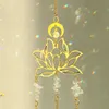 Tuindecoraties 2 stks Zon Catcher Lotus Prism Crystal Suncatcher regenboog kristallen lichtvanger Hangende decoratie voor raam tuinauto charme