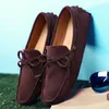 Casual Shoes Men Loafers Soft Moccasins Man High Quality Mens Slip On Suede Genuine Leather Walking Big Size 38-49