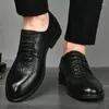 Casual Shoes All-match Men Formal Italian Brand Business High Quality Brogue Leather Coiffeur Wedding Dress Oxfords