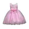 Abiti Flower for Wedding Girls Party Sleeveveless Lace Appliques Abito da ballo Birthday Girl Communione Gowns Abito per bambini Abito con paillettes MC1731 S