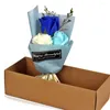 Fleurs décoratives Box Gift Mariage 3 Soap Rose Flower Bouquet Femme