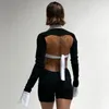 Strandjurk badpak zwem deksel voor vrouwen draag 2024 straatkleur strakke bodysuit shorts solide spandex badkleding exit van