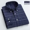 Men's Dress Shirts Mens Classic Business Long Sleeve Washed Cotton Oxford Formal Shirt Casual Fashion Standard Fit Workwear