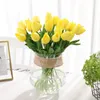 Dekorative Blumen simulierte pu tulpe echte treffe künstliche bouquet für Weihnachten Halloween Hochzeit Home Party Dekoration gefälschte Blume