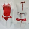 Bras si mette in giro per la lingerie aperta tasca del pancia con cucciolo in pizzo appassionato di oversize da donna a tre punti Shorts sleep abbigliamento