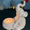 Candle Holders Elephant Animal Trunks Up Sculpture Tealight Holder Decorative Small Stick Good Lucky Gifts