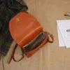 ショルダーバッグ2024ハンドメイド輸入ファーストレイヤー牛スキンプラントタンネドレザークロスボディバッグ文学レトロサドル財布とハンドバッグ