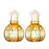 Bouteilles de rangement Luxury Gold Perfume Rechargeable Bouteille 50 ml Pumpe à vis de parfum arabe Pompe à vitre rond Atomizer Spray Mist 5pcs