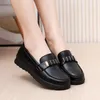 Casual Shoes Mother Women Flat Work Comfortable Middle-aged Leather Loafers