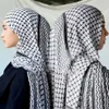 パレスチナのシフォンスカーフハッタクフィヤフォークショールラップ女性ラージソフトスカーフパレスチナスカーフイスラム教徒の女性ヒジャーブ240419