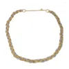 Colliers pendants exagérés rétro à trois couches en or tissé collier assorti clair luxe petit sens de haut niveau chaîne de pull long