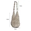 Schoudertassen retro gepersonaliseerde veelzijdige grote capaciteit handtas eenvoudige casual houten kralen geweven dames handwoven beige tas